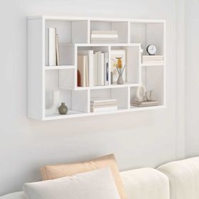 Wall Shelf White 6.7"x6.3"x20.7" Engineered Wood