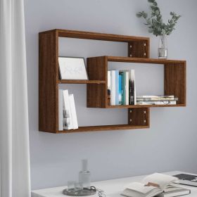 Wall Shelf Brown Oak 40.9"x7.9"x23" Engineered Wood