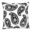 20 x 20 Square Accent Throw Pillow, Paisley Print, With Filler, Black, White