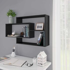 Wall Shelves Black 40.9"x7.9"x23" Engineered Wood