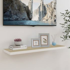 Floating Wall Shelf Oak and White 35.4"x9.3"x1.5" MDF