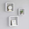 Wall Cube Shelves 3 pcs White MDF