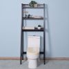Bathroom Over Toilet Shelf Wooden Espresso Space Saver with 3 Shelves