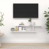 Wall-Mounted TV Shelf White 49.2"x7.1"x9.1" Engineered Wood