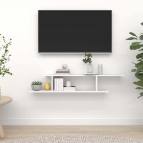 Wall-Mounted TV Shelf White 49.2"x7.1"x9.1" Engineered Wood