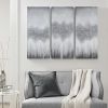 Grey Luminous Heavily Embellished 3-piece Canvas Wall Art Set