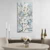 Luminous Bloom Gold Foil and Hand Embellished Floral Canvas Wall Art
