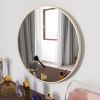 Matte Gold Wall Mirror 24 inches; Round Mirror Metal Framed Mirror Circle Wall Mounted Mirror; Circular Mirror for Bathroom Wall Decor Living Room