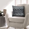 18 x 18 Jacquard Square Decorative Cotton Accent Throw Pillow with Soft Boho Tribal Pattern, Set of 2, Black, White