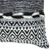 18 x 18 Jacquard Square Decorative Cotton Accent Throw Pillow with Soft Boho Tribal Pattern, Set of 2, Black, White