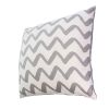 20 x 20 Modern Square Cotton Accent Throw Pillow, Simple Chevron Pattern, Gray, White