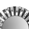 28 Inch Round Floating Wall Mirror with Mirrored Frame Work, Silver