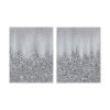 Silver Glimmer Heavily Embellished 2-piece Canvas Wall Art Set