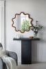 31" x 30" Wooden Accent Mirror with Unique Frame, Wall Mirror for Living Room Bedroom Entryway
