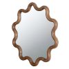 31" x 30" Wooden Accent Mirror with Unique Frame, Wall Mirror for Living Room Bedroom Entryway