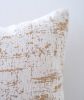 Decorative Beige and Gold Chenille Throw Pillow
