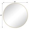 Wall Mirror 28 Inch Gold Circular Mirror Metal Framed Mirror Round Vanity Mirror Dressing Mirror, for Bathroom, Living Room, Bedroom Wall Decor