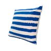 20 x 20 Modern Square Cotton Accent Throw Pillow, Screen Printed Stripes Pattern, Blue, White