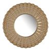 18.5" Transitional Beaded Sunburst Mirror, Round Accent Wall Mirror for Living Room, Entryway, Bathroom, Office, Foyer