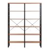 80 Inch Freestanding Industrial Double Wide 6-Shelf Bookcase