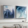 Blue Lagoon 2 Abstract 2-piece Framed Canvas Wall Art Set