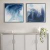 Blue Lagoon 2 Abstract 2-piece Framed Canvas Wall Art Set