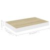 Floating Wall Shelves 2 pcs Oak and White 19.7"x9.1"x1.5" MDF