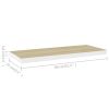 Floating Wall Shelves 2 pcs Oak and White 31.5"x9.3"x1.5" MDF