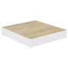 Floating Wall Shelves 4 pcs Oak and White 9.1"x9.3"x1.5" MDF