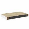 Floating Wall Shelves 2 pcs Oak and White 19.7"x9.1"x1.5" MDF