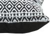 18 x 18 Jacquard Square Decorative Cotton Accent Throw Pillow with Soft Boho Tribal Pattern, Set of 2, Black, White