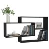 Wall Shelves Black 40.9"x7.9"x23" Engineered Wood
