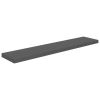 Floating Wall Shelves 2 pcs High Gloss Gray 47.2"x9.3"x1.5" MDF