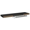 Floating Wall Shelf Black 35.4"x9.3"x1.5" MDF