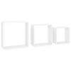Wall Cube Shelves 3 pcs White MDF