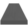 Floating Wall Shelves 2 pcs High Gloss Gray 47.2"x9.3"x1.5" MDF