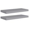 Floating Wall Shelves 2 pcs Gray 23.6"x9.3"x1.5" MDF