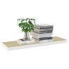 Floating Wall Shelves 2 pcs Oak and White 31.5"x9.3"x1.5" MDF