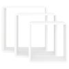 Wall Cube Shelves 3 pcs White MDF