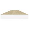 Floating Wall Shelf Oak and White 47.2"x9.3"x1.5" MDF
