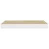 Floating Wall Shelves 2 pcs Oak and White 19.7"x9.1"x1.5" MDF