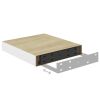Floating Wall Shelves 4 pcs Oak and White 9.1"x9.3"x1.5" MDF