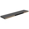 Floating Wall Shelves 2 pcs High Gloss Gray 47.2"x9.3"x1.5" MDF
