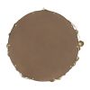 35" Round Metal Wall Mirror with Golden Leaf Accents, Modern Decor Mirror for Living Room Entryway Hallway