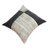 Dae 24 x 24 Square Handwoven Accent Throw Pillow, Cotton Dhurrie, Classic Kilim Pattern, Gray, Off White