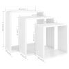 Wall Cube Shelves 3 pcs White MDF