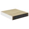 Floating Wall Shelves 4 pcs Oak and White 9.1"x9.3"x1.5" MDF