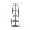 5 Tier Corner Bookshelf Multipurpose Shelving Unit Ladder Shelf for Small Space