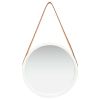 Wall Mirror with Strap 15.7" White