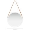 Wall Mirror with Strap 15.7" White